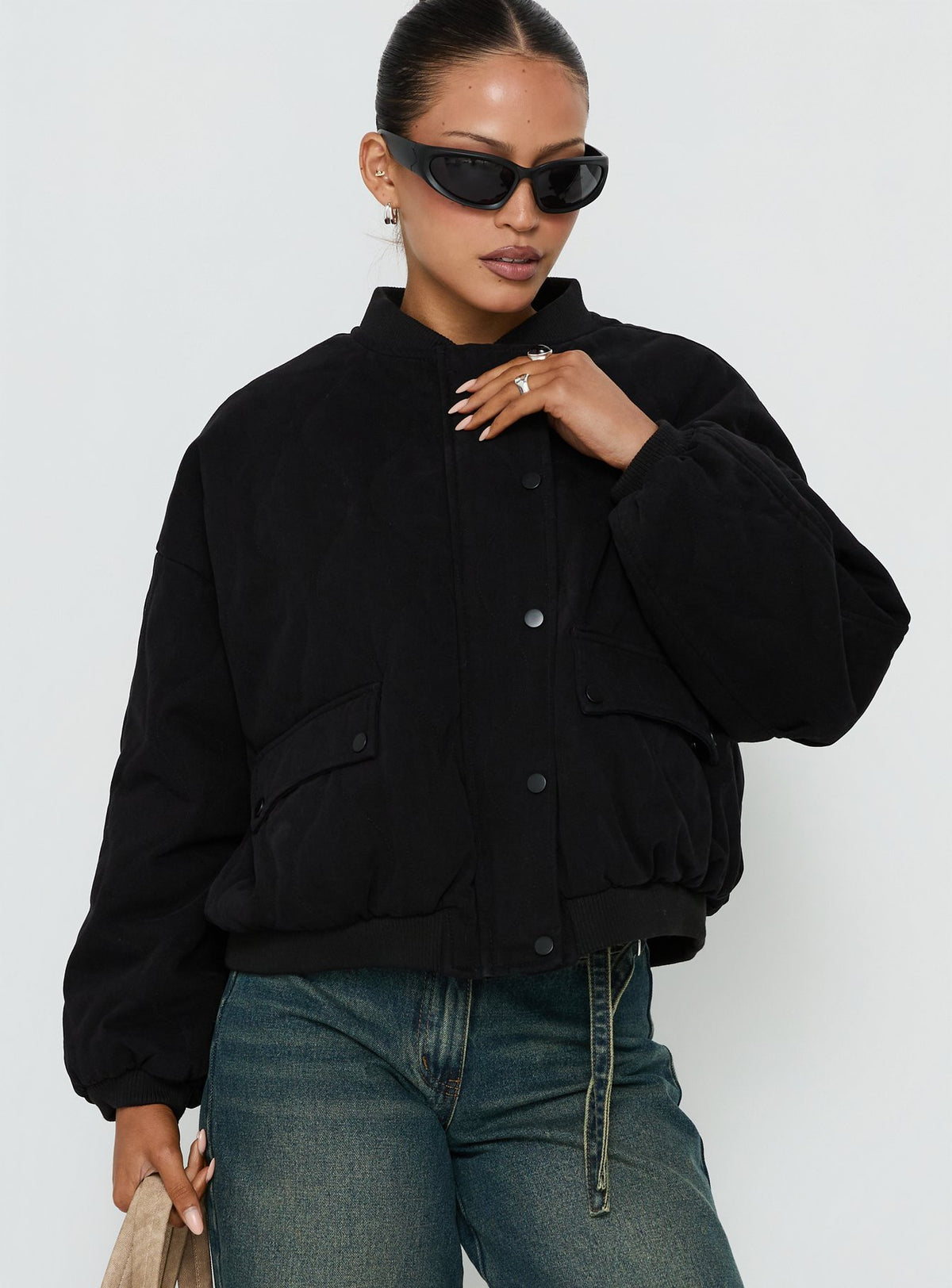 Stick Season Quilted Jacket Black