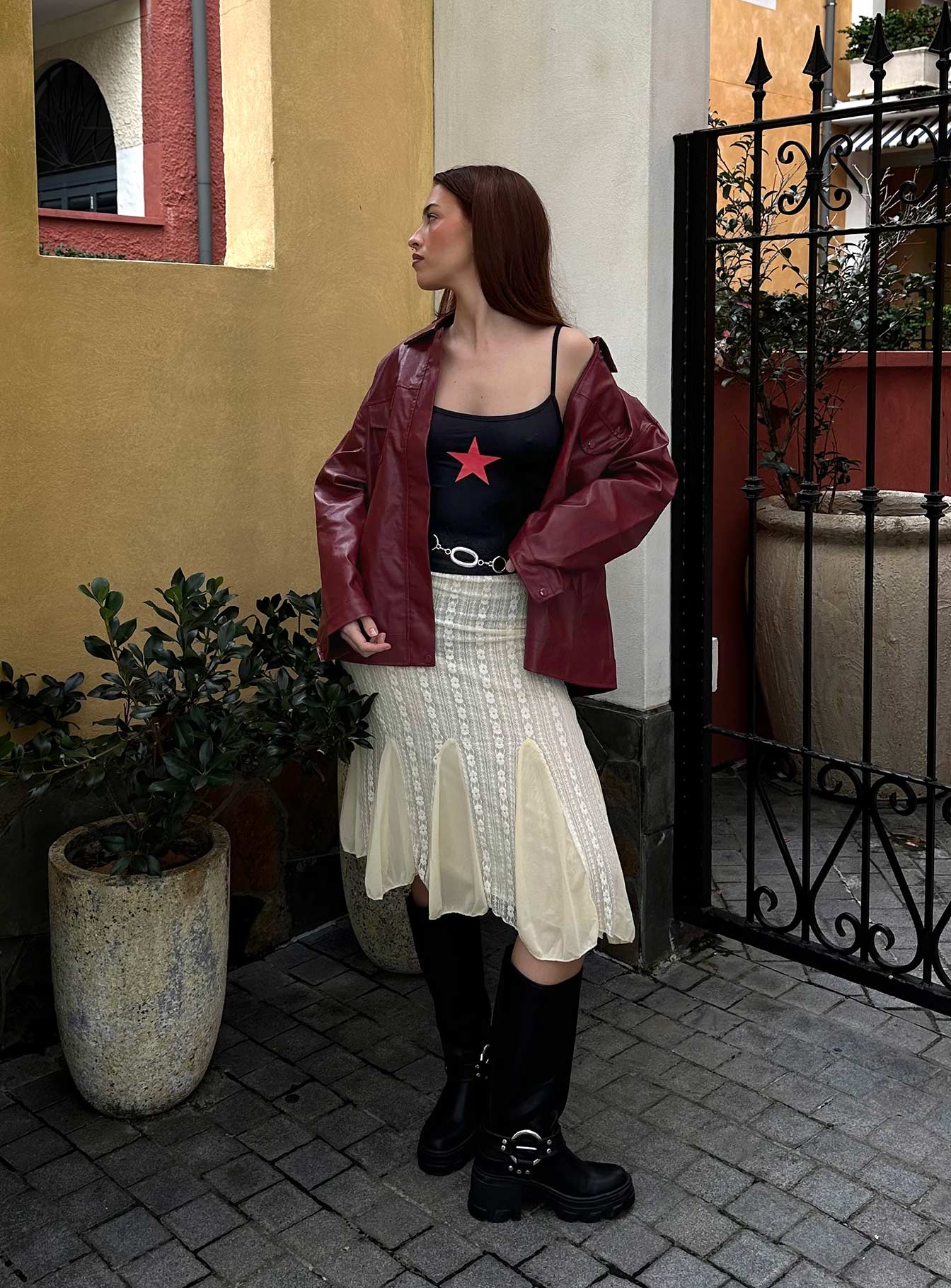 product Betharia Midi Skirt Cream Princess Polly  Midi Skirts 