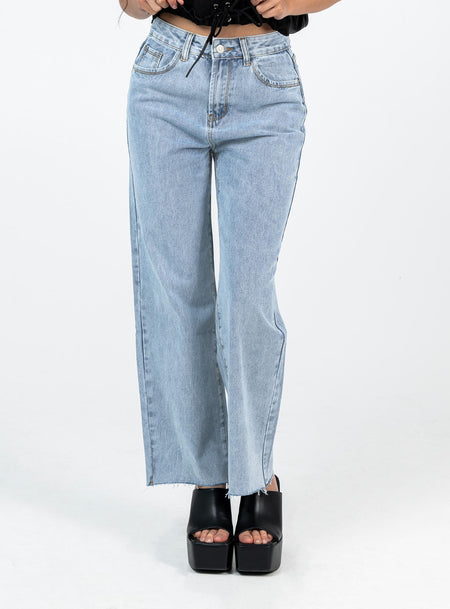 Polly Wide Leg Jeans-Dark Blue Denim