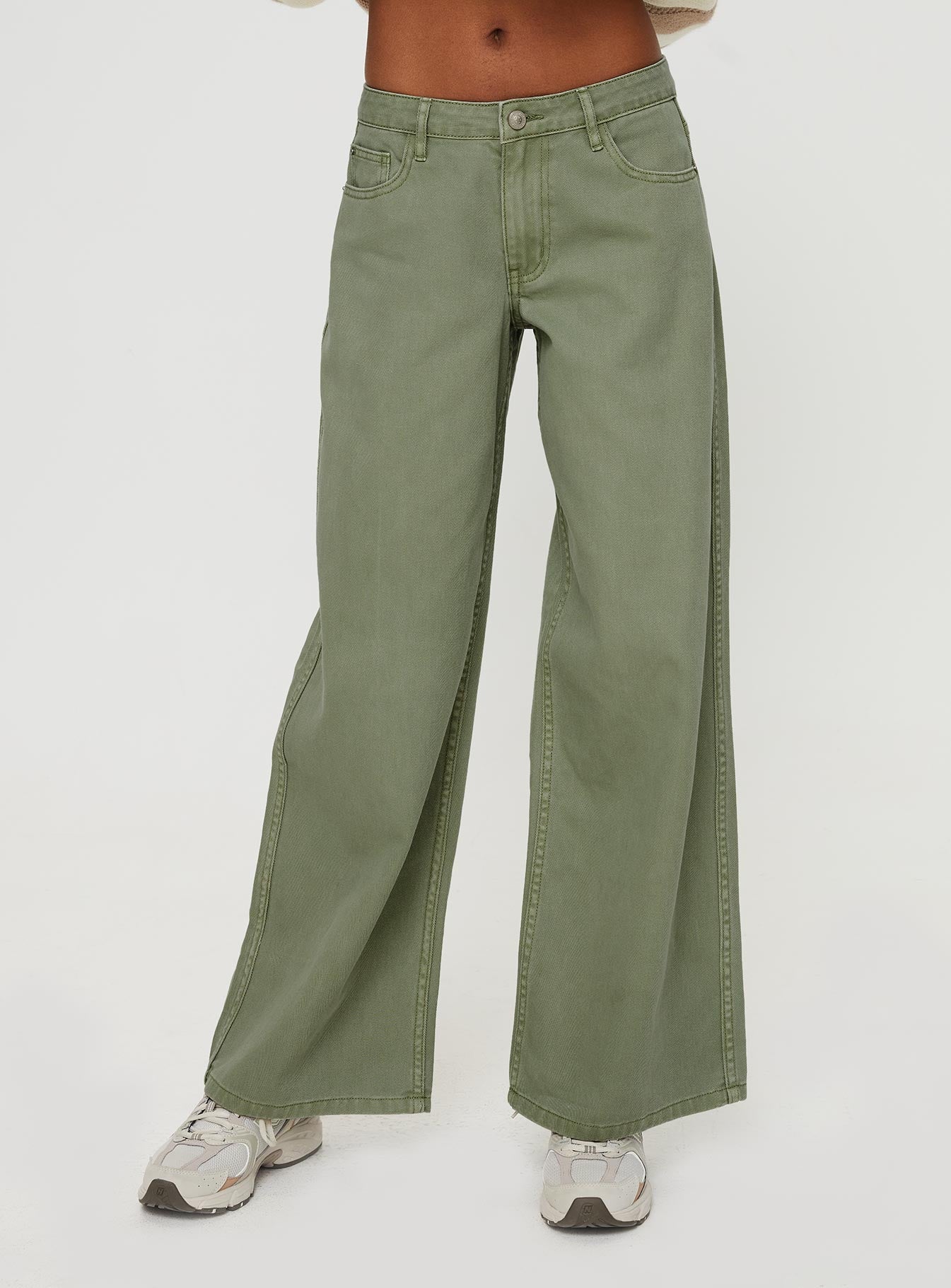 Ramos low rise denim jeans sage