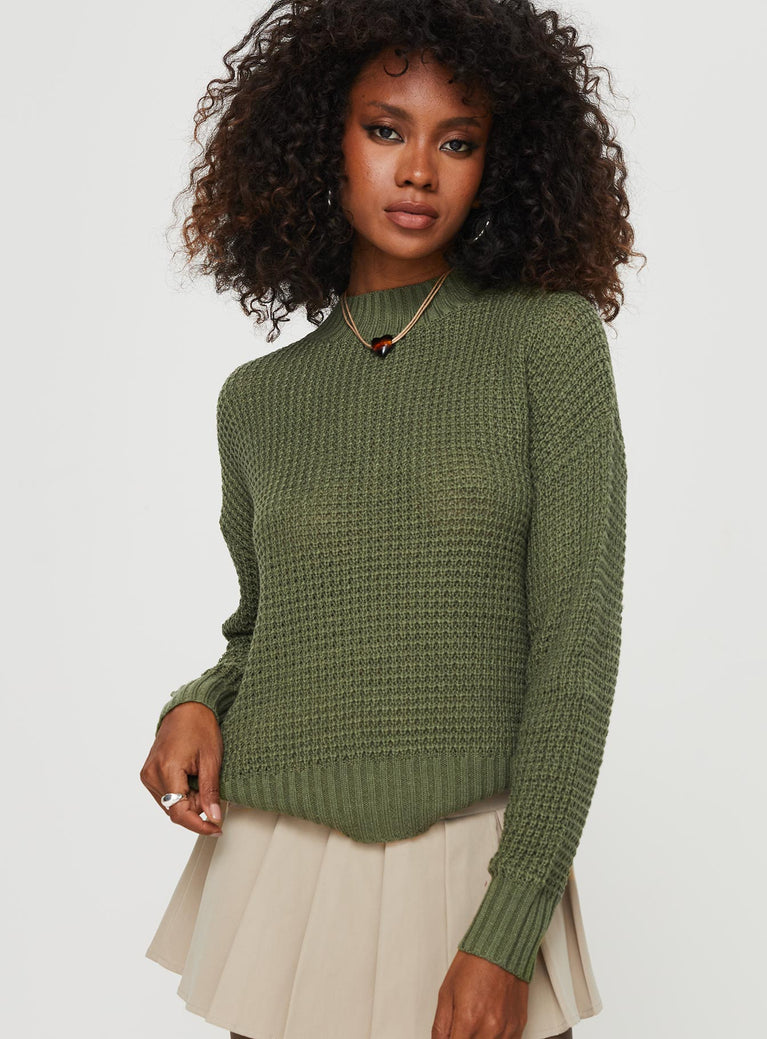 Waffle Knit Sweater - Bargain Beautique
