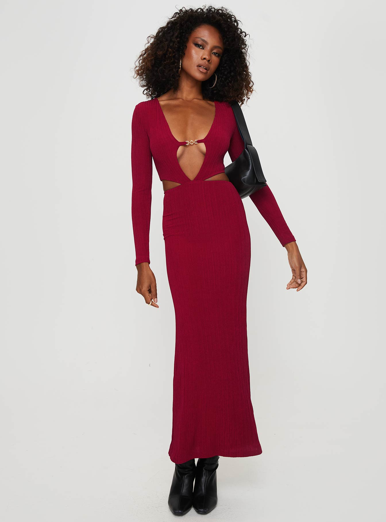 Womens burgundy maxi clearance dress