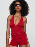 Take Me Out Halter Top Red