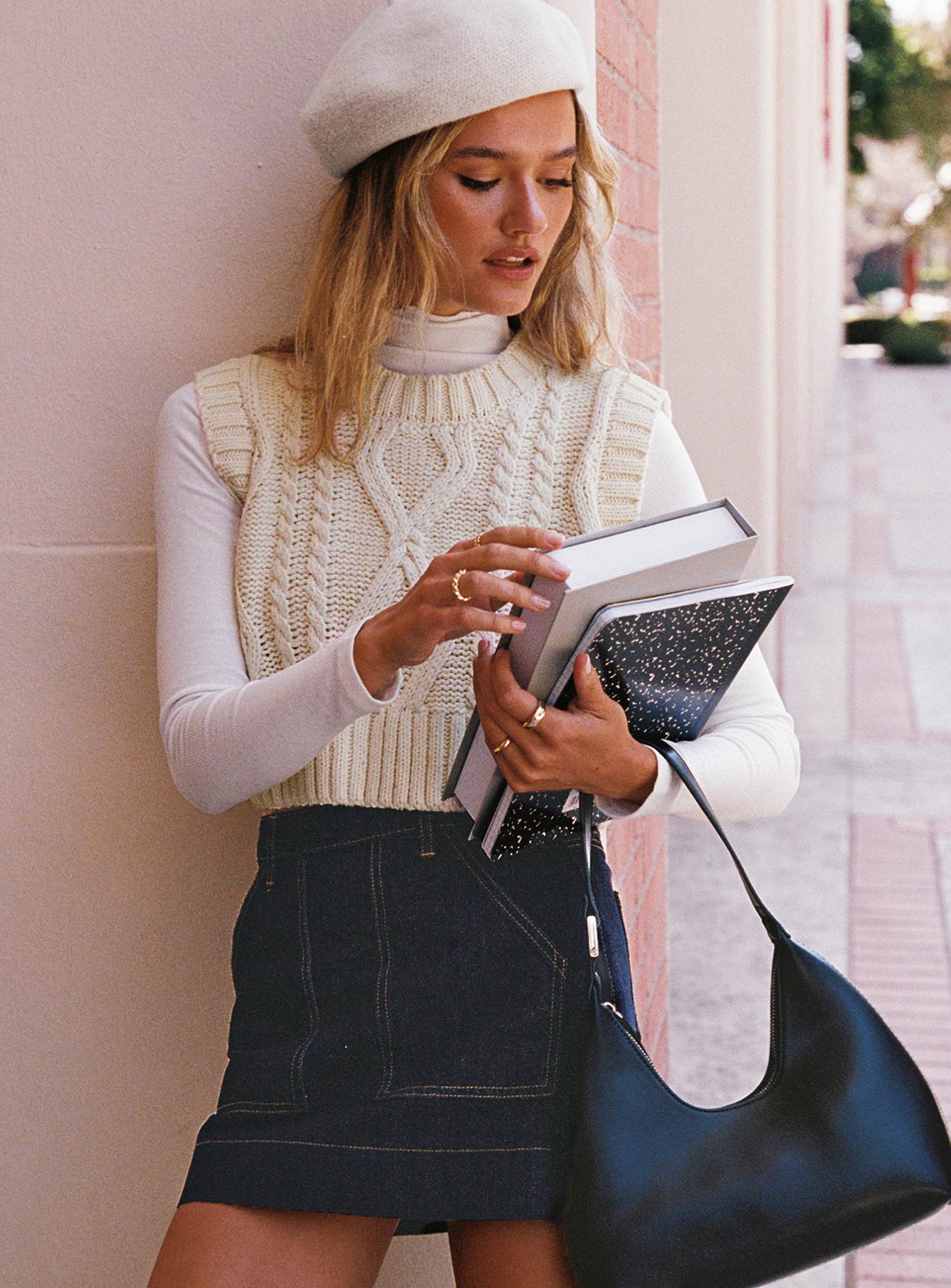 product Hughes Mini Skirt Dark Wash Denim Princess Polly  Mini Skirts 