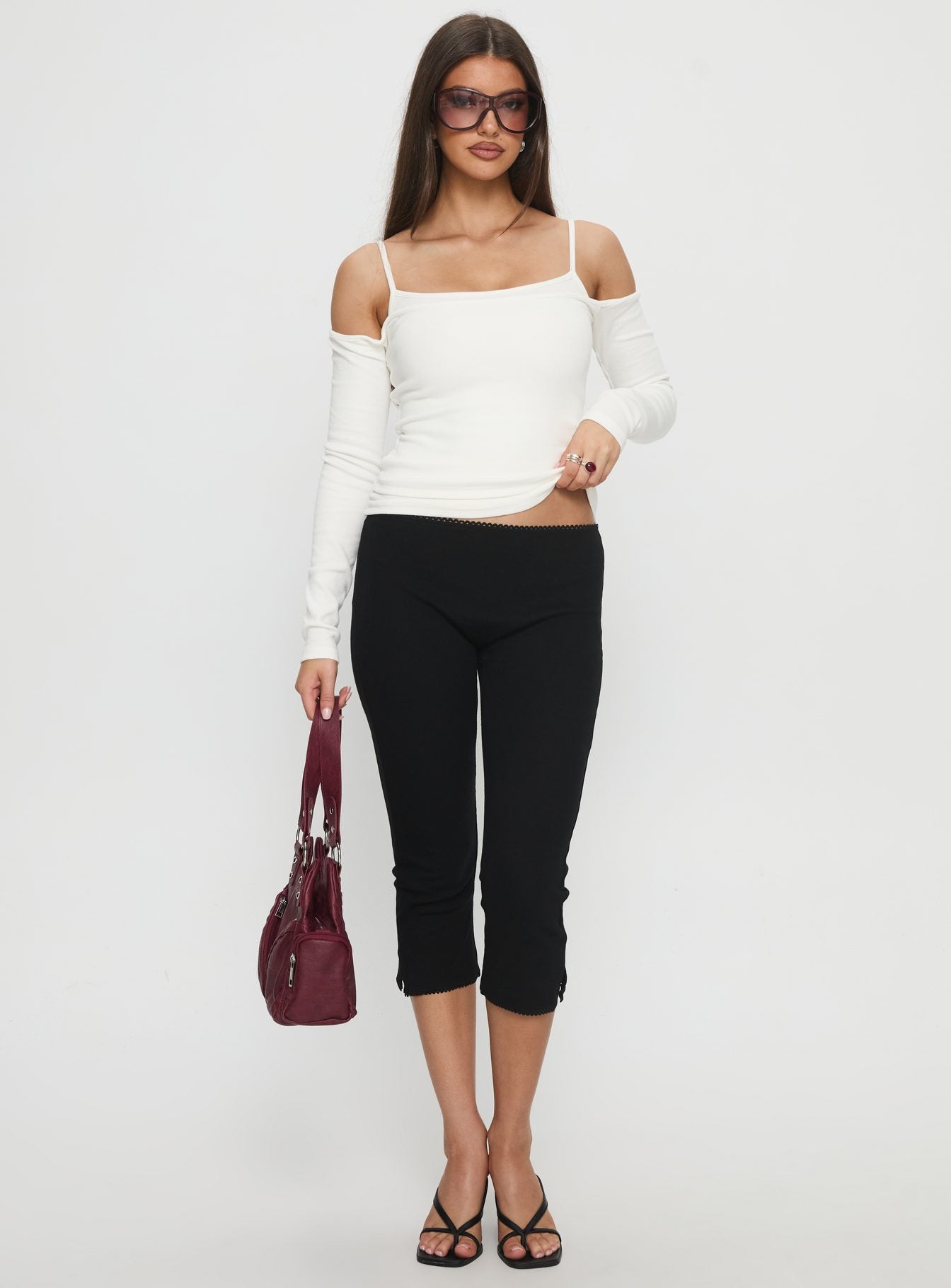 Baseline Rib Capri Pants Black Tall | Princess Polly