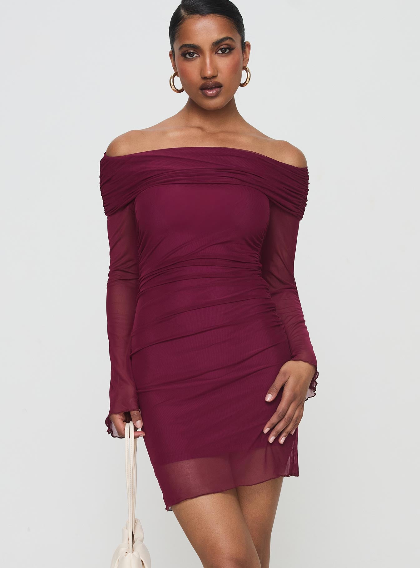 Consideration Mini Dress Burgundy | Princess Polly Consideration Mini Dress Burgundy | Princess Polly