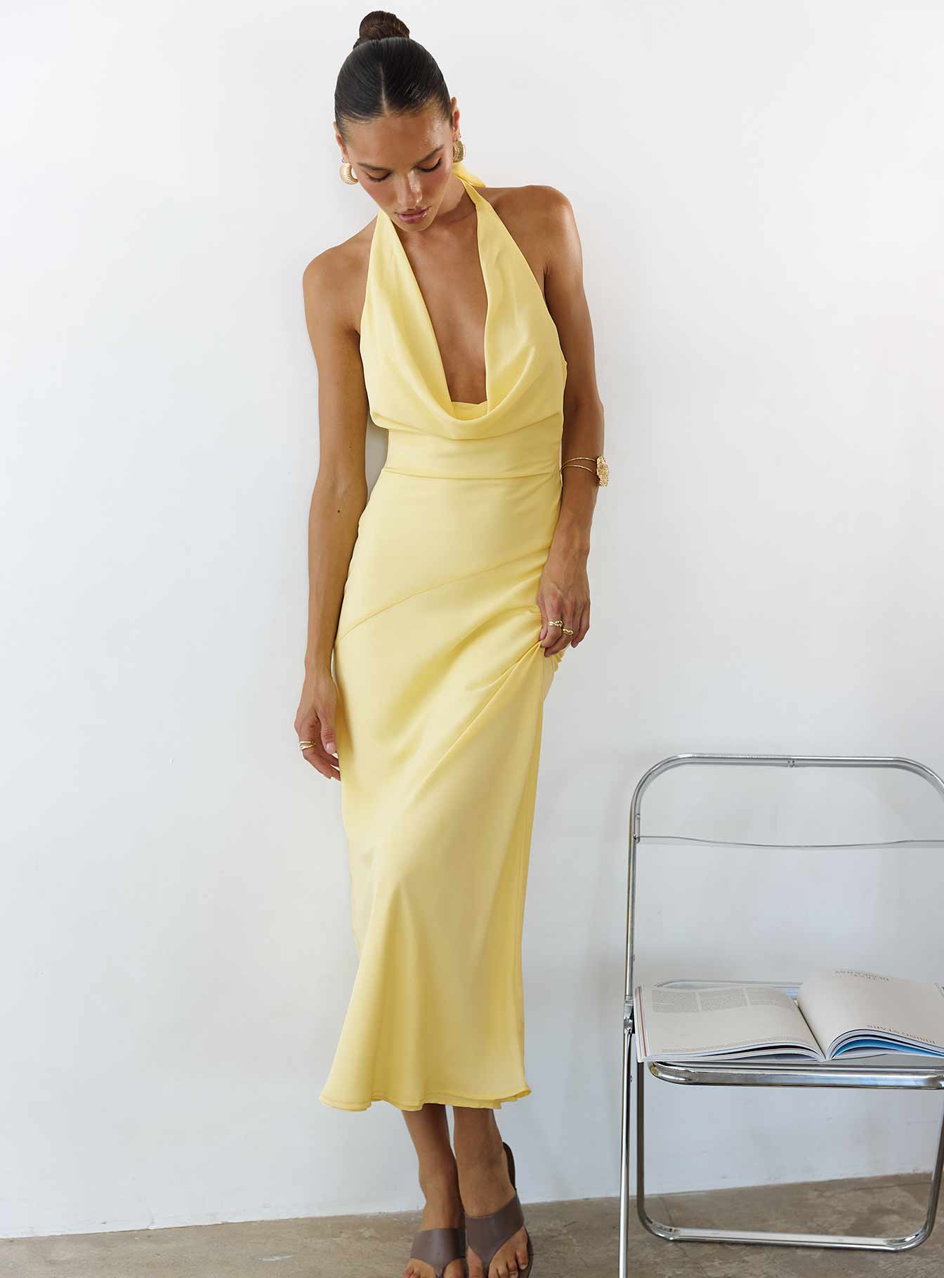 Ocean Boulevard Plunge Maxi Dress Lemon | Princess Polly Ocean Boulevard Plunge Maxi Dress Lemon | Princess Polly
