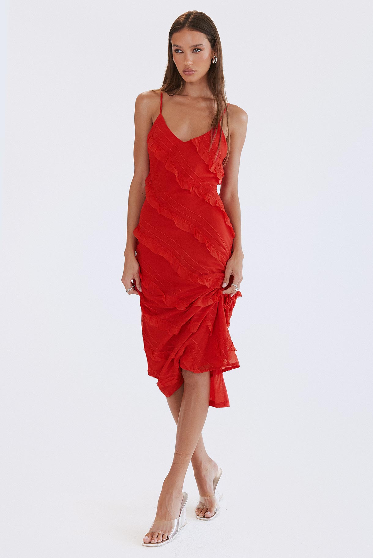 Lars maxi dress red