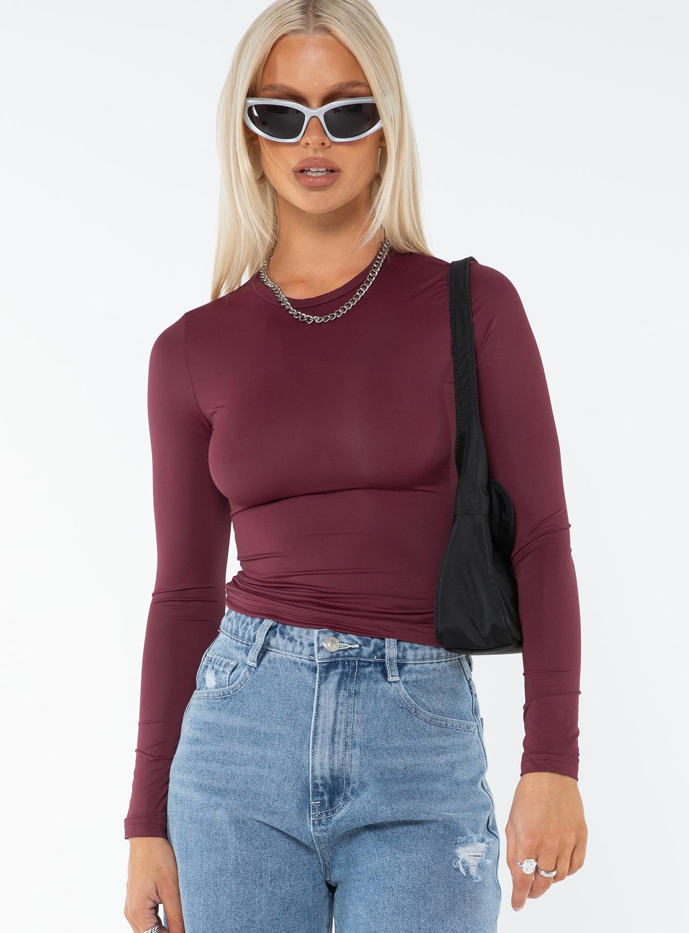 Arnim long sleeve top wine