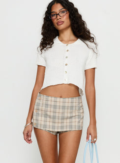 Uncharted Skort Beige Plaid