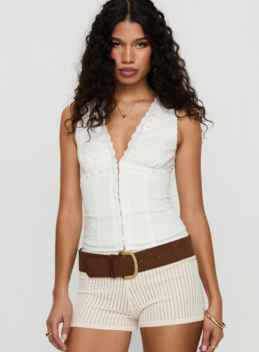 トップス andmary Nini lace tank white ANDMARY】Nini lace tank