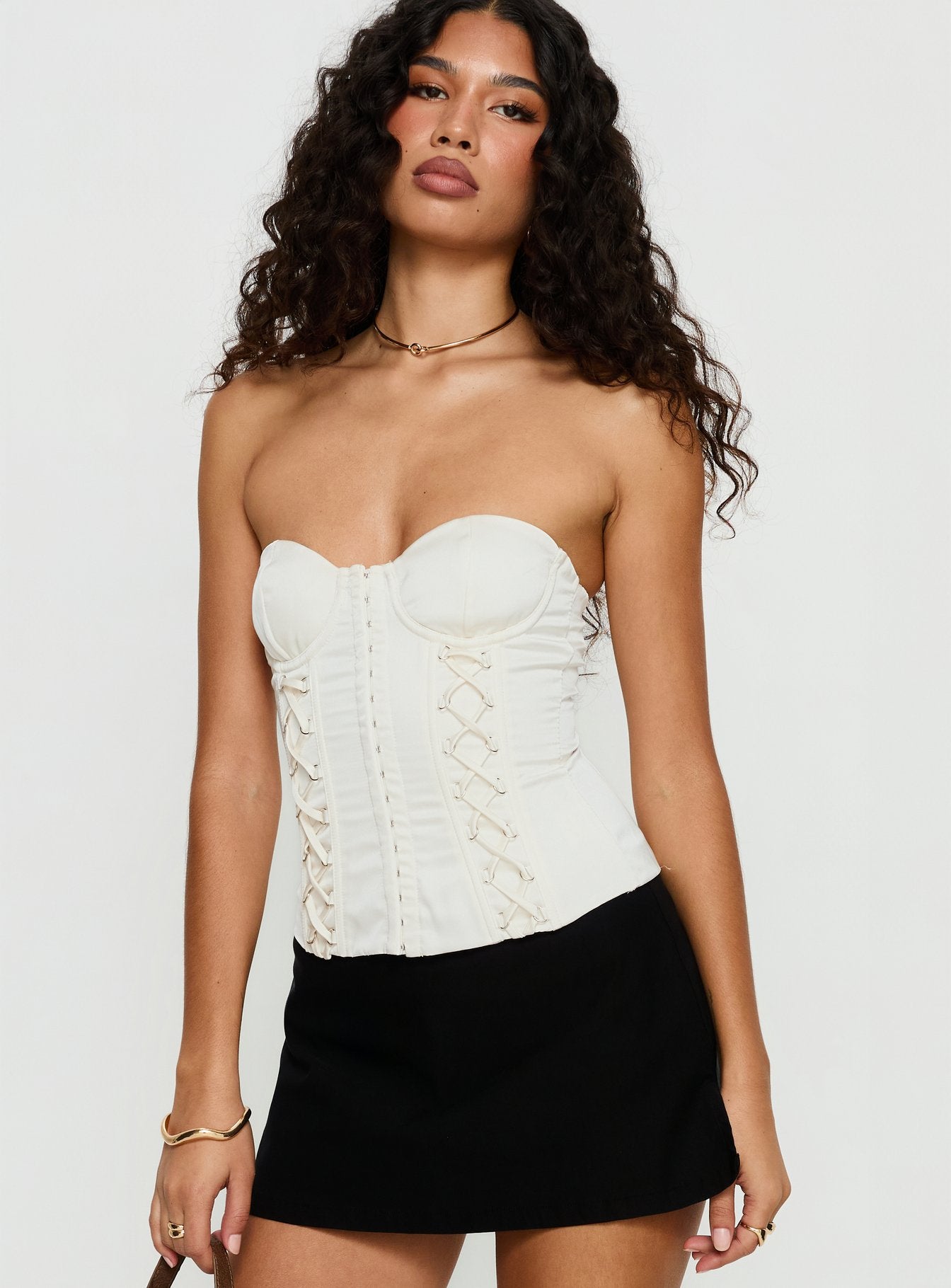 Odella Strapless Corset Top | Cream | Womens | Princess Polly Odella Strapless Corset Top | Cream | Womens | Princess Polly