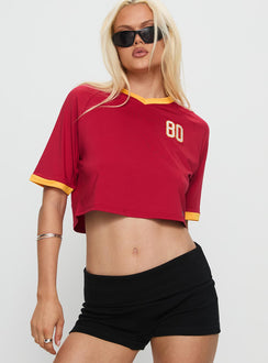 USC Cropped Soccer Jersey Tee Cardinal