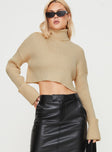 Juelz Sweater Beige Princess Polly  Cropped 