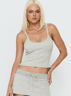 Dynah Cinched Tipping Tank Top Grey Marle / Blue
