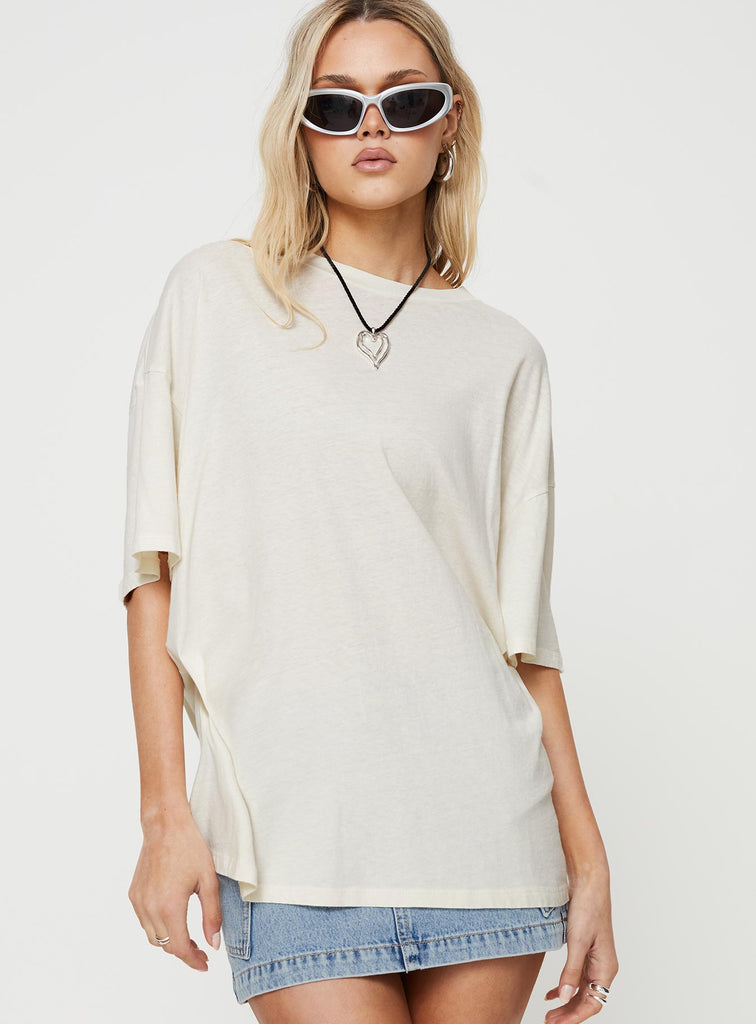 Keep An Open Mind Oversized Tee White