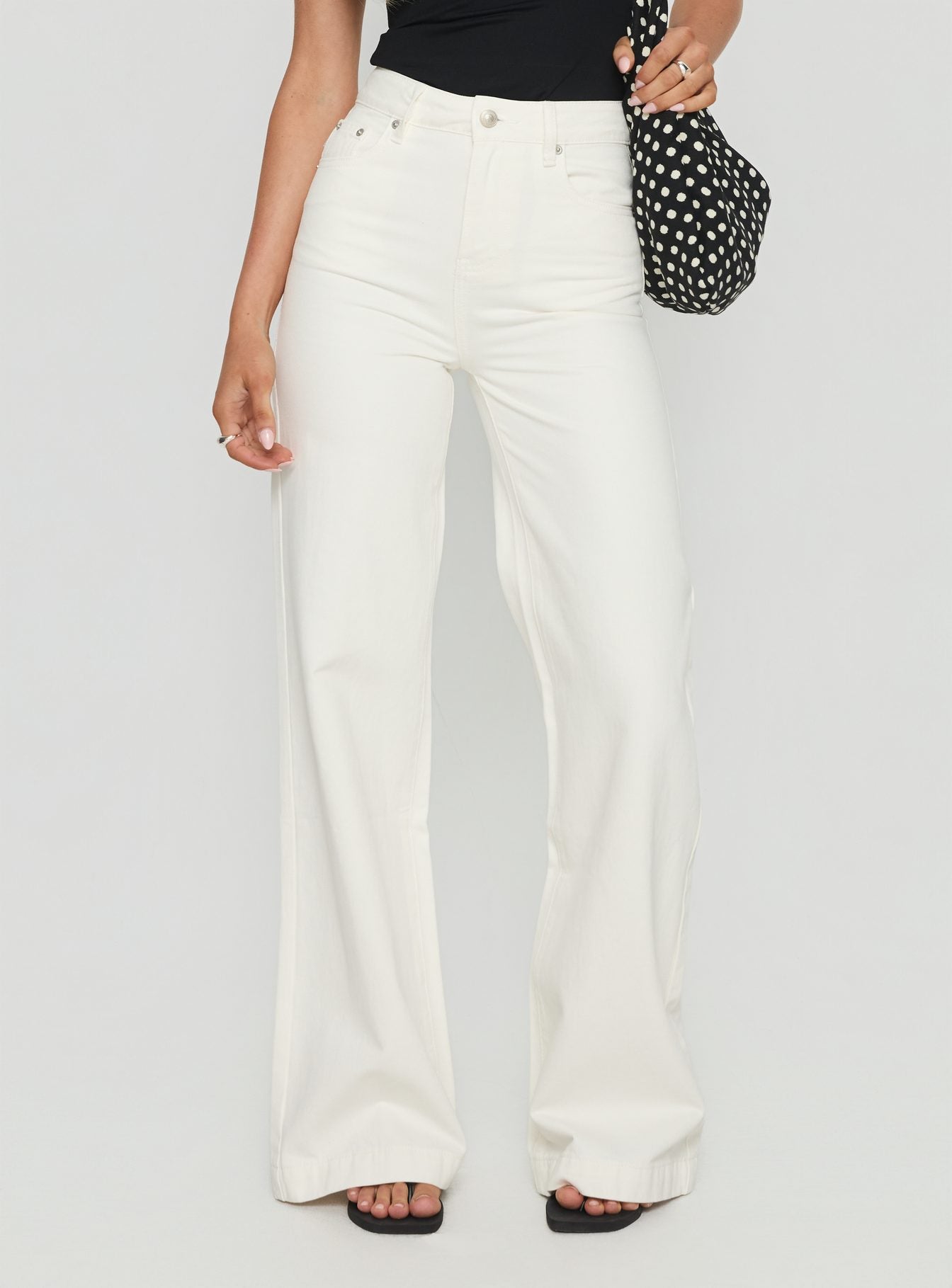 Goldie High Wide Jean White | Princess Polly