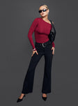 front view of model wearing Princess Polly Martinaz Pants Black High Waisted Pants 