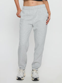 front view of model wearing Princess Polly Ohio State Basic Sweatpants Grey Mid Rise Pants 