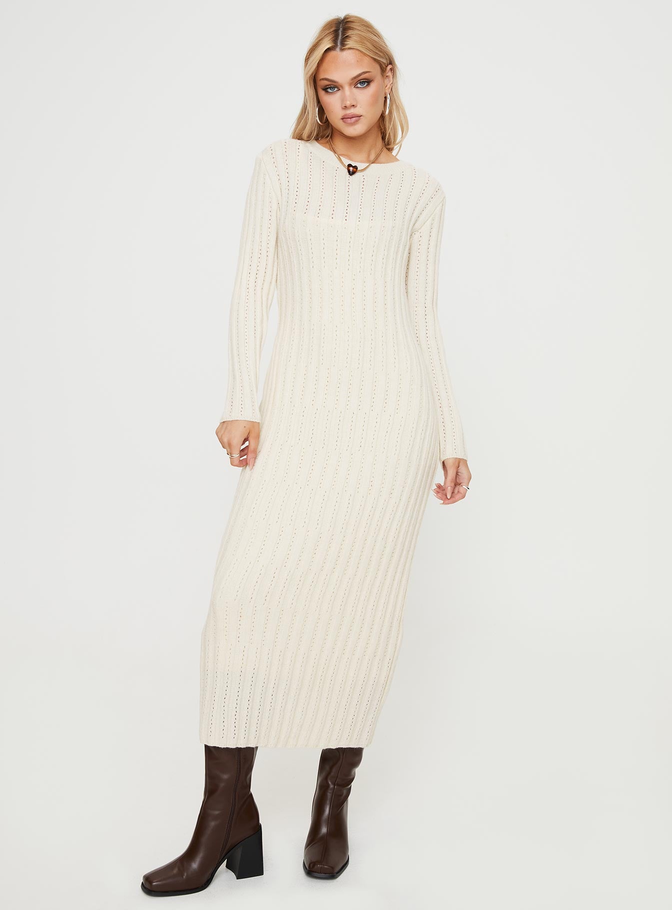 Knit maxi dress long sleeve hotsell