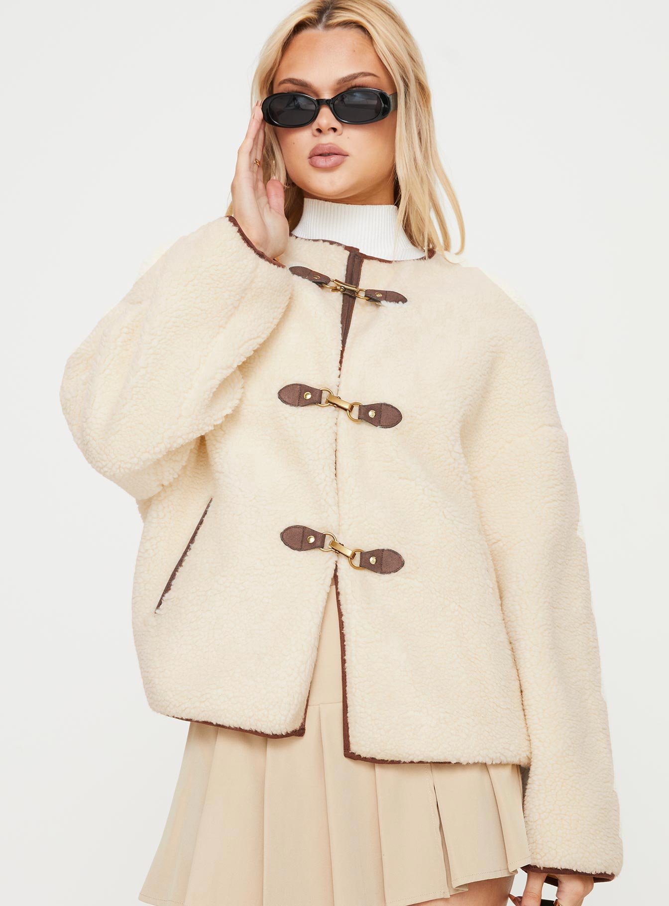 Adylic teddy coat cream / brown