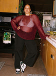 The Kennedy Sweater Burgundy Curve Princess Polly  long 