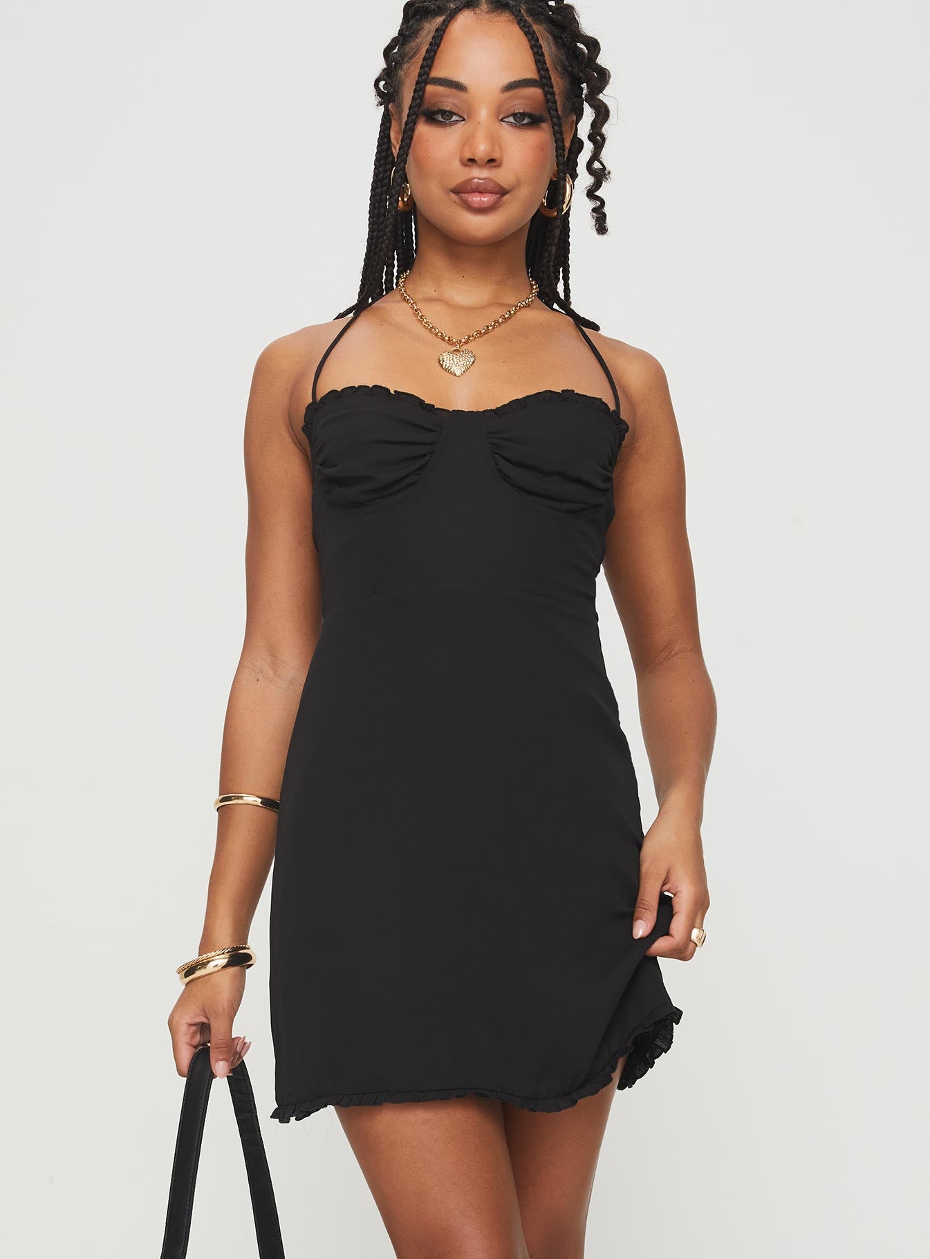 Fusilloni mini dress black