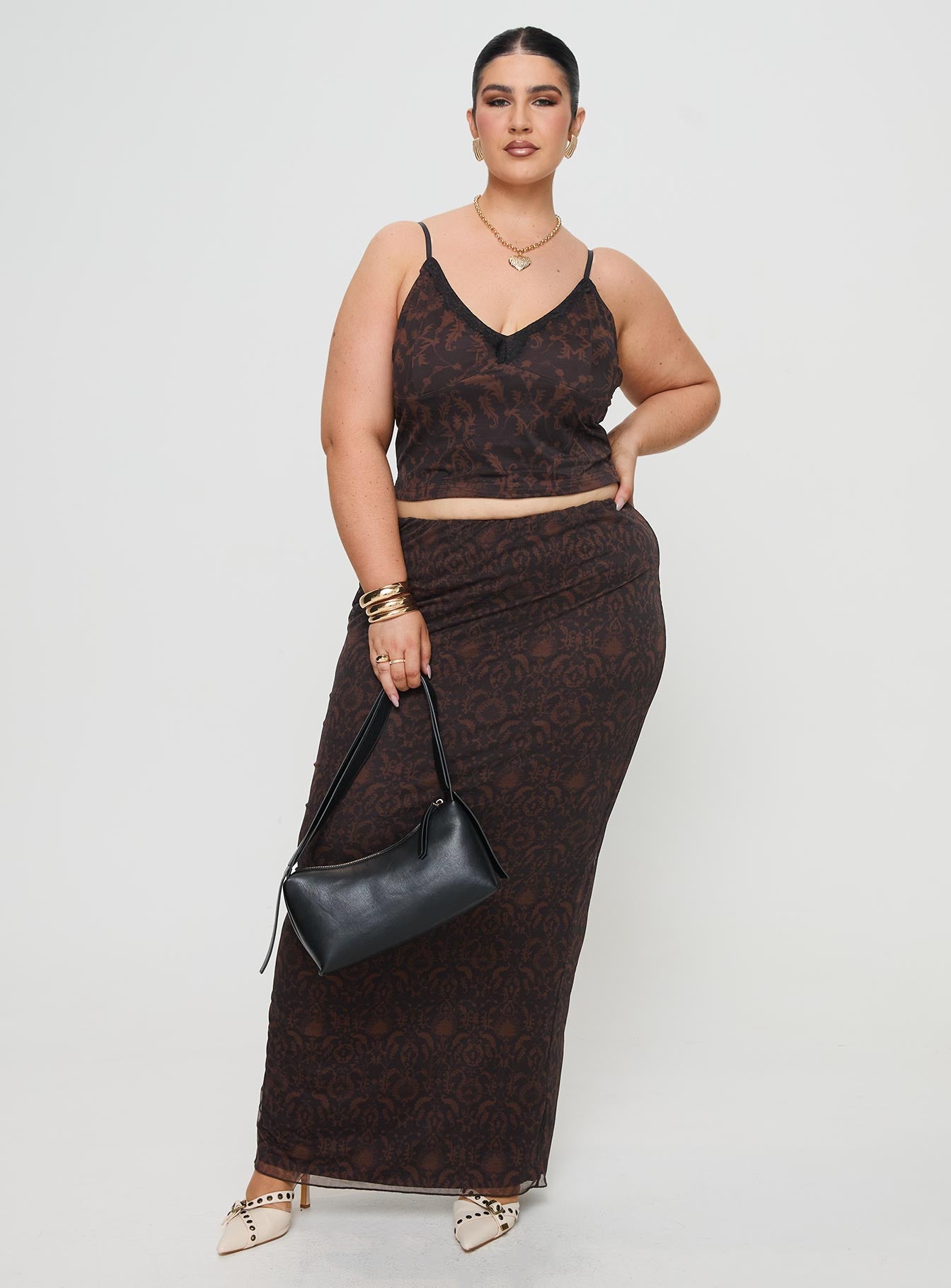 Hostona maxi skirt mutli curve