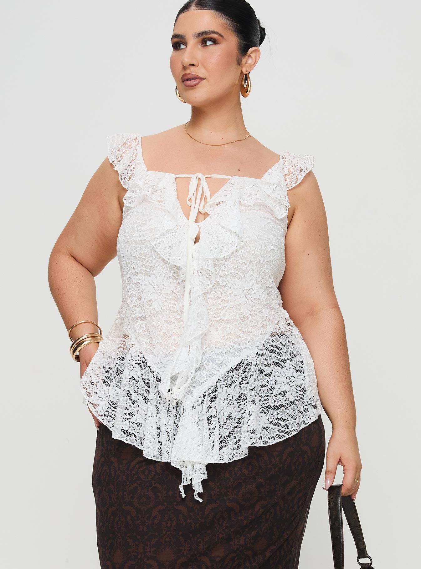 Francia frill top white curve