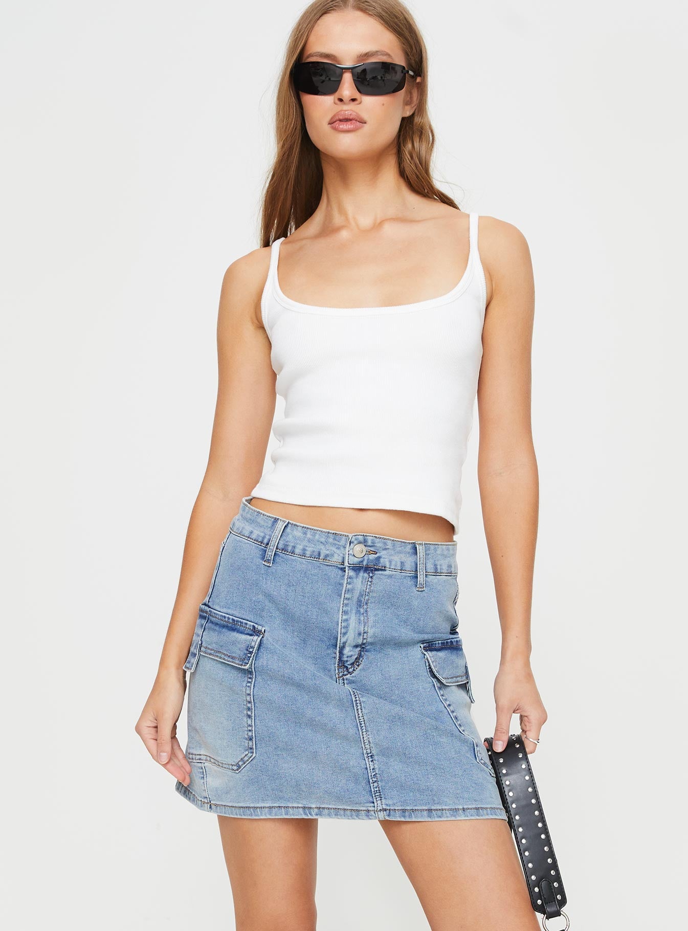 Winthrop denim mini skirt mid wash