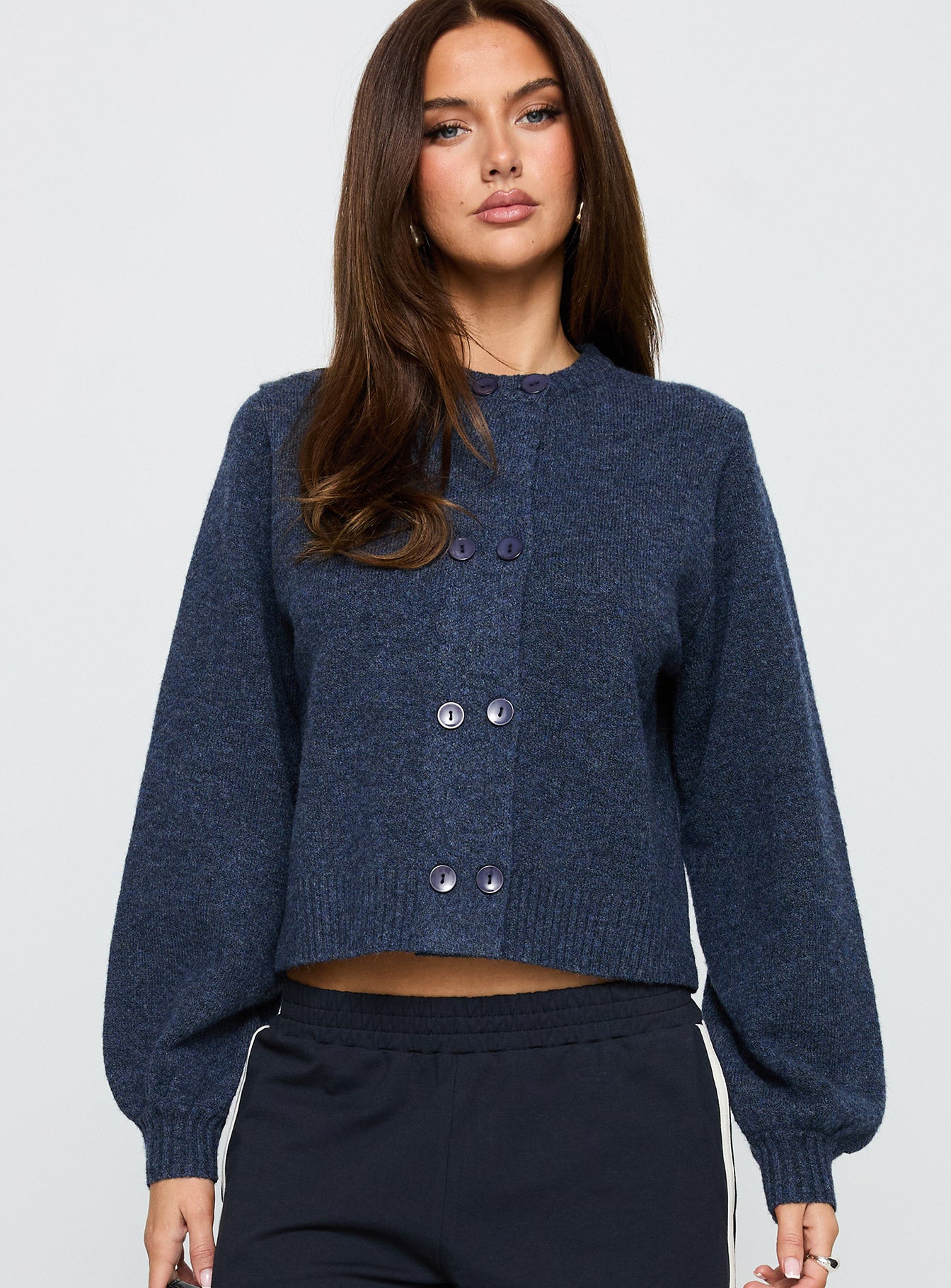 Kammi Button Up Cardigan Navy | Princess Polly