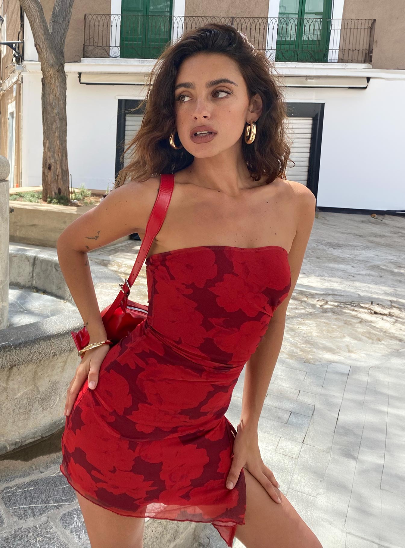 Princess Polly Women's Donelli Floral Strapless Mesh Minidress - Red - Mini dresses Princess Polly Women's Donelli Floral Strapless Mesh Minidress - Red - Mini dresses