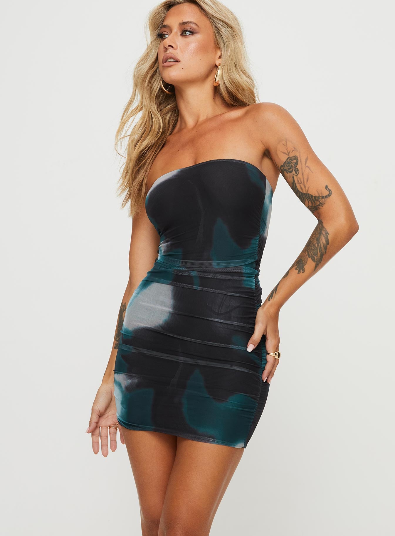Micah Mini Dress Navy Multi | Princess Polly Micah Mini Dress Navy Multi | Princess Polly
