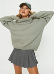 back view of model wearing Princess Polly Oswin Turtleneck Sweater Green 