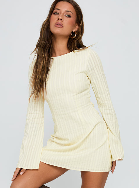Alfalfa Long Sleeve Mini Dress | Cream | Womens