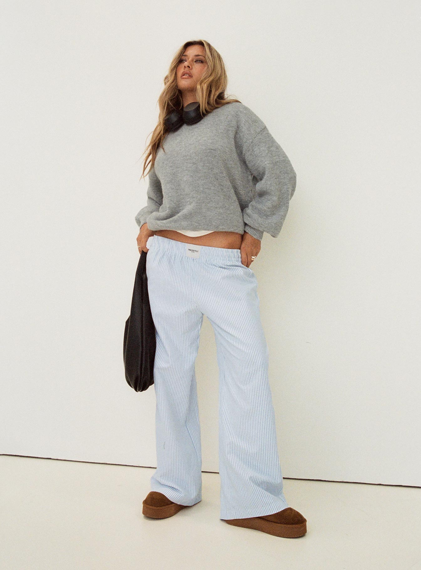 Beach house pants blue stripe