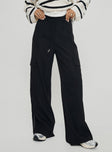 product Princess Polly High Waisted Pants  Presson Cargo Pants Washed Black