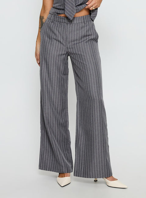Uvelia Tailored Pants Grey Pinstripe