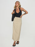   front view of model wearing Princess Polly Romeria Maxi Skirt Beige Maxi 