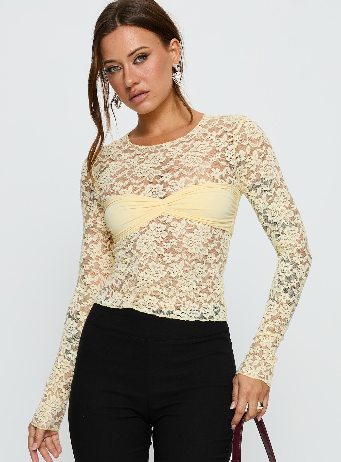 Midnight Long Sleeve Top Vanilla Custard