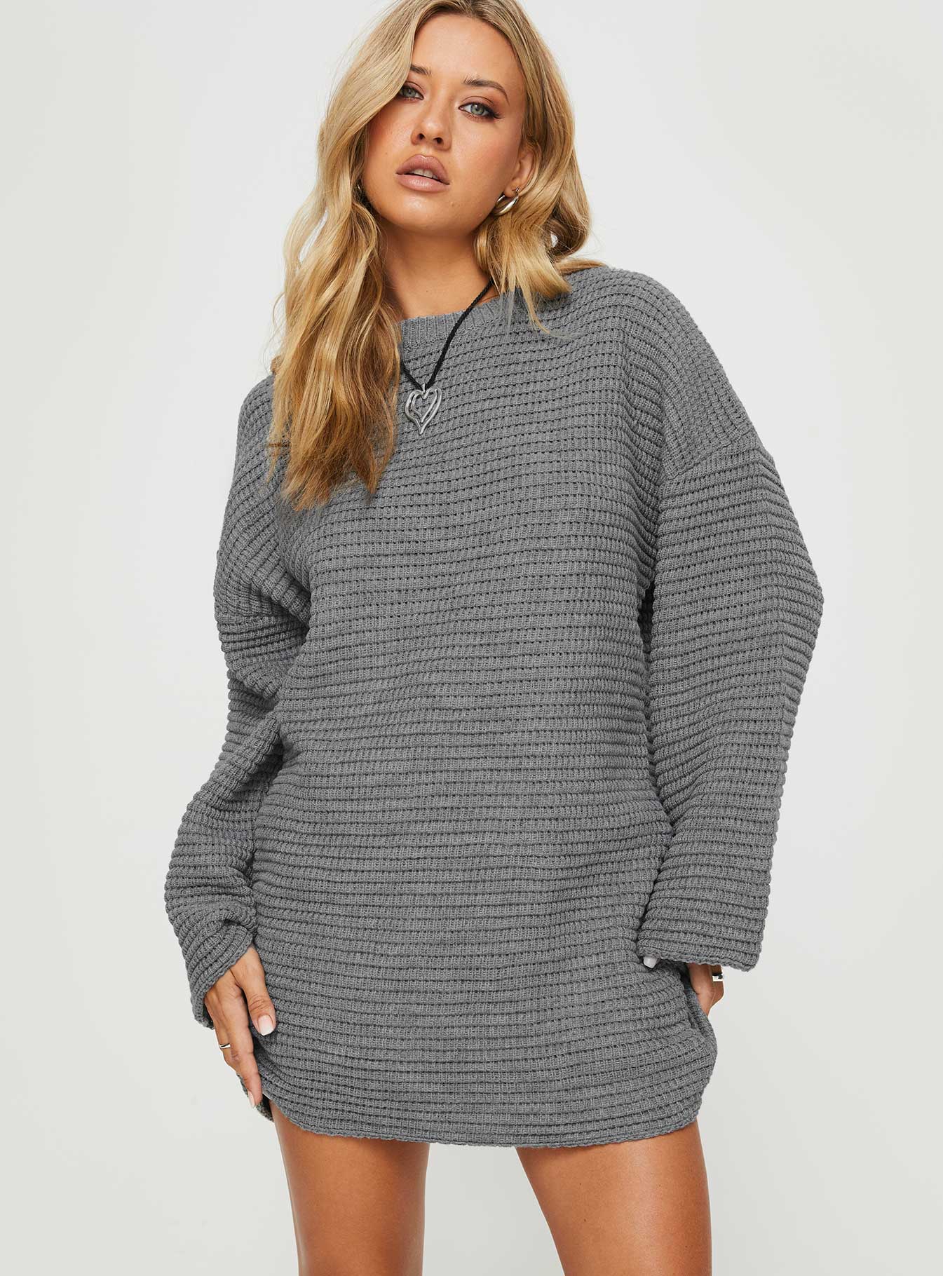 Sherwick sweater mini dress grey