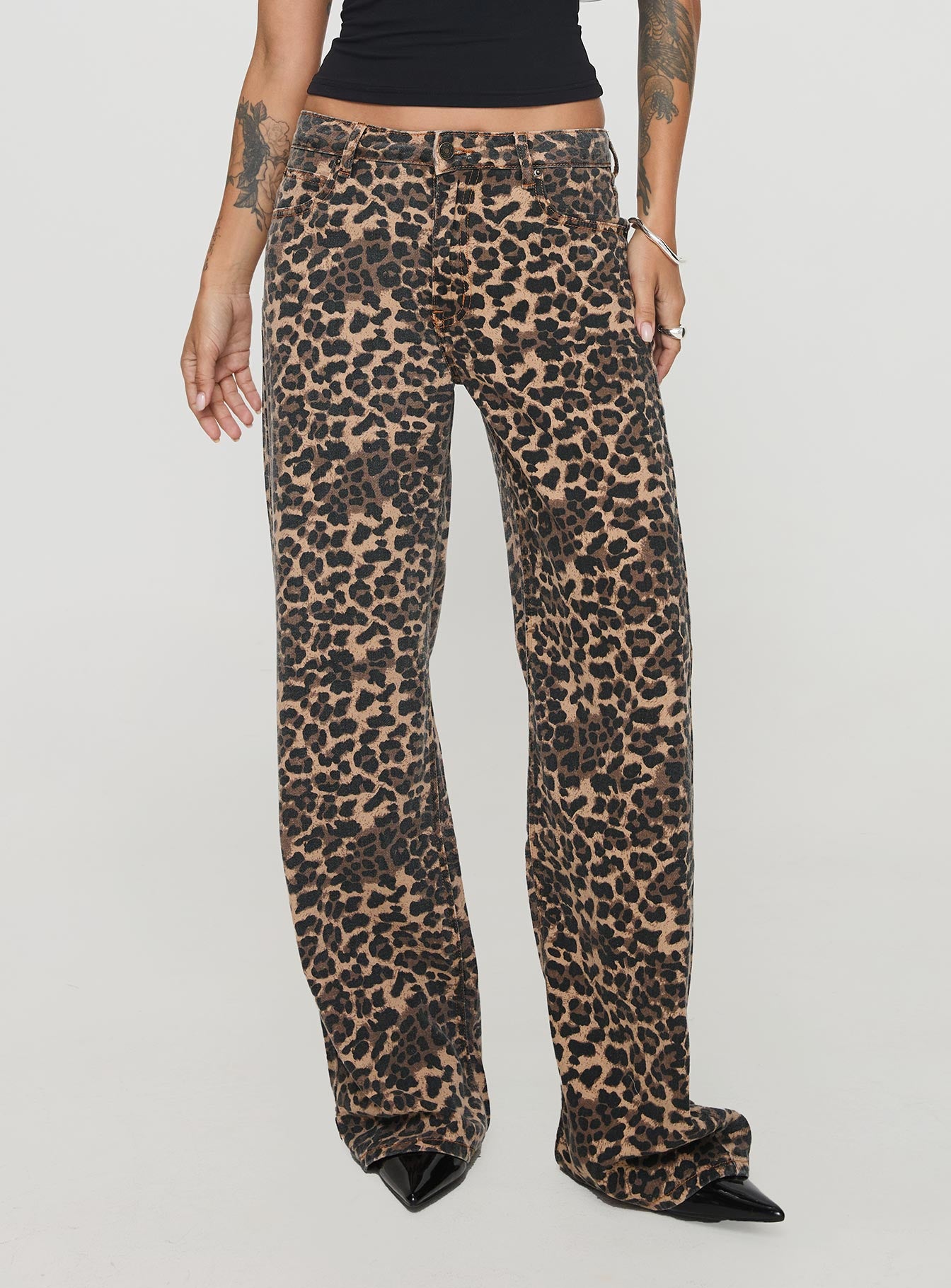 Top model jeans leopard