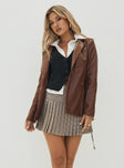 product Tarnya Plaid Mini Skirt Brown Princess Polly  Mini Skirts 