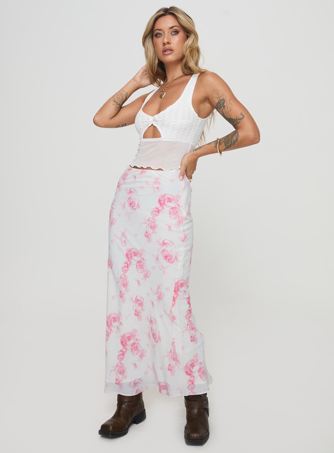 Agave maxi skirt floral