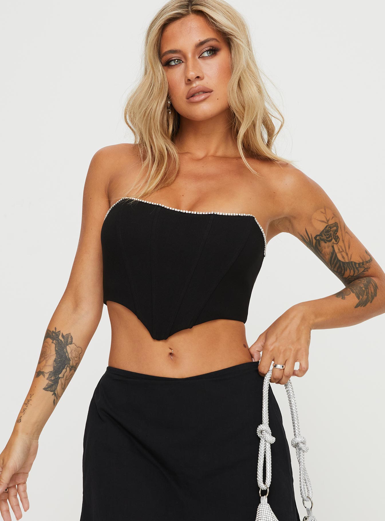 Rondi strapless top black