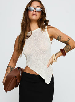 Genivieve Boucle Asymmetrical Top Ivory