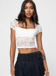 Lace crop top Square neckline, double bust detail Good stretch, lined bust