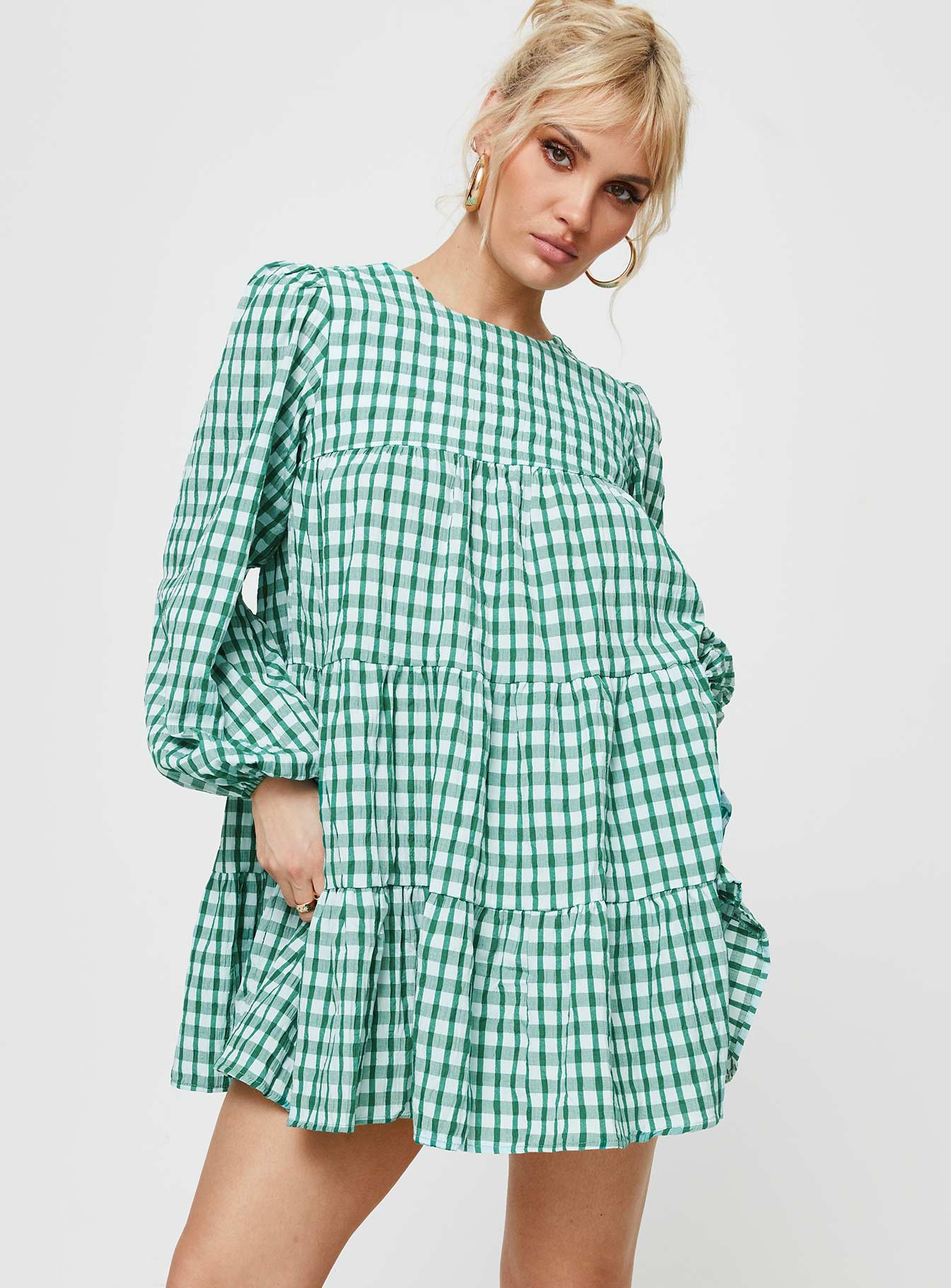 Checkered green clearance dress