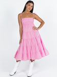 Princess Polly Square Neck  Macer Maxi Dress Pink