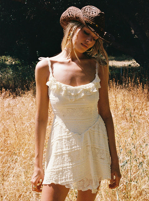 Dwyer Mini Dress Cream | Princess Polly Dwyer Mini Dress Cream | Princess Polly